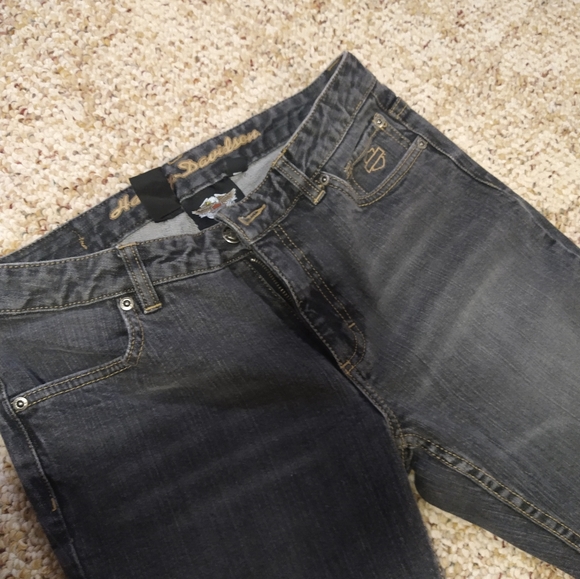 Size 8 Harley Davidson Contoured Boot Cut Stretch Black Jeans 99024-08VW Women's - Picture 7 of 16